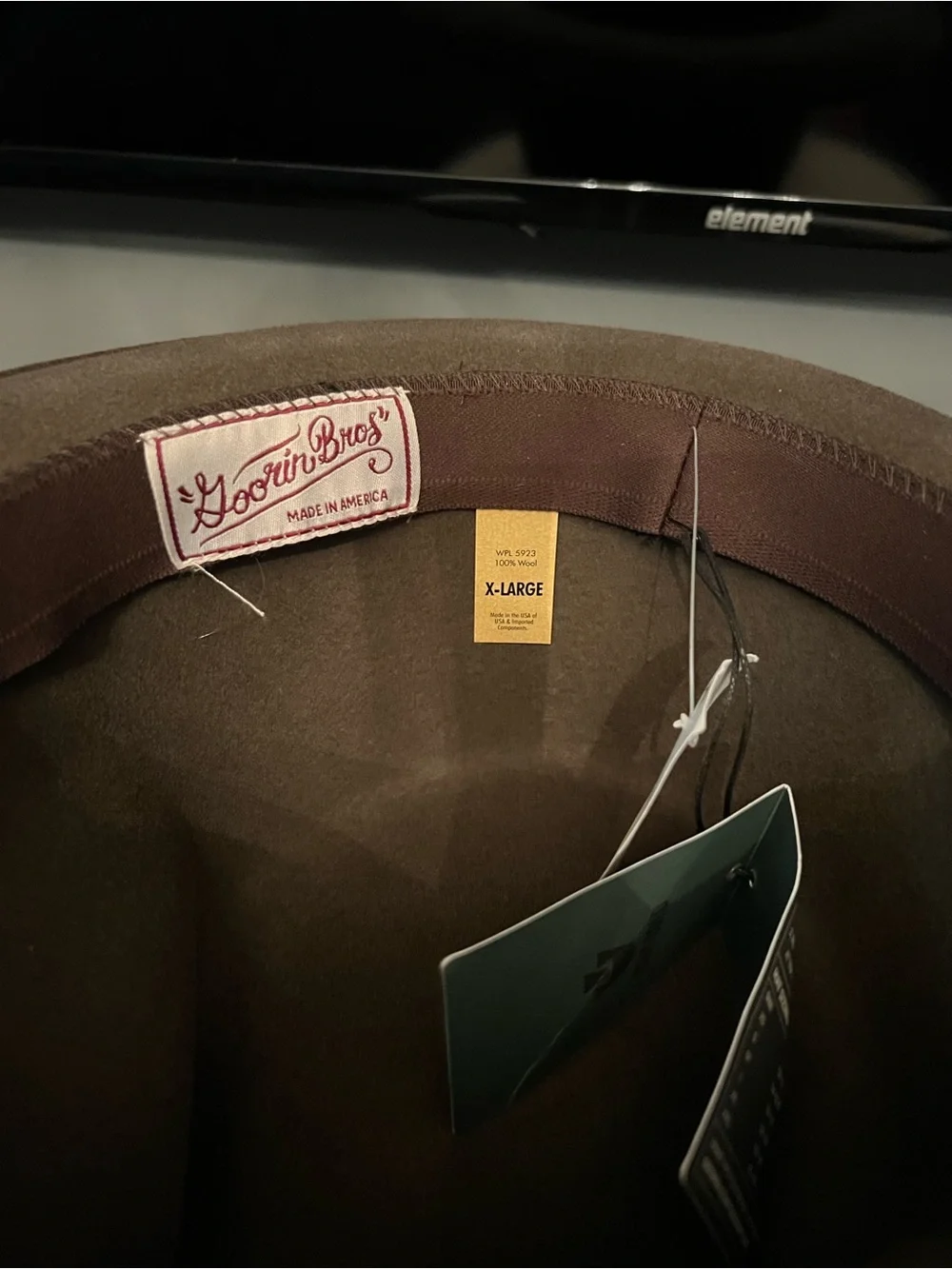 Goorin Bros Brown Wool Fedora with Burgundy Label